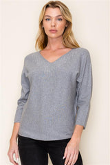 Rhinestone Dolman 3/4 Sleeve Top - 2 Colors!