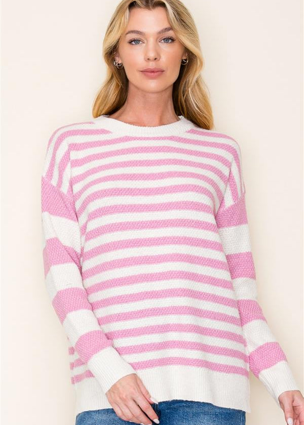 Striped Pullover Sweater - 3 Colors! - The Nines