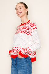 Red Fair Isle Pullover