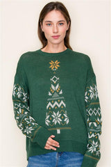 Green Faire Isle Tree Sweater