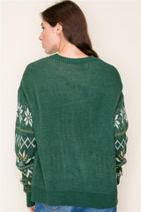 Green Faire Isle Tree Sweater