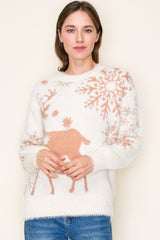 Fluffy Reindeer Sweater - FINAL SALE