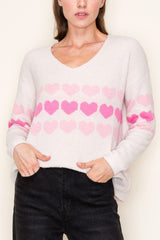 Soft Hearts V-neck Sweater