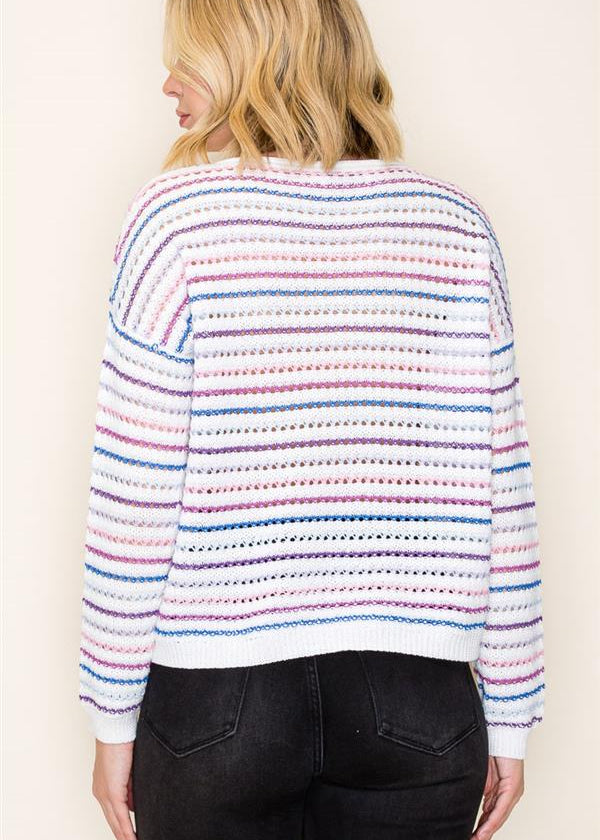 Miranda Multicolor Summer Sweater Top - The Nines