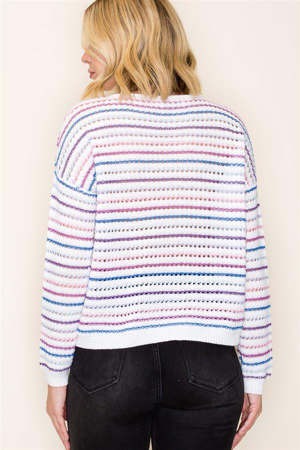 Miranda Multicolor Summer Sweater Top - The Nines