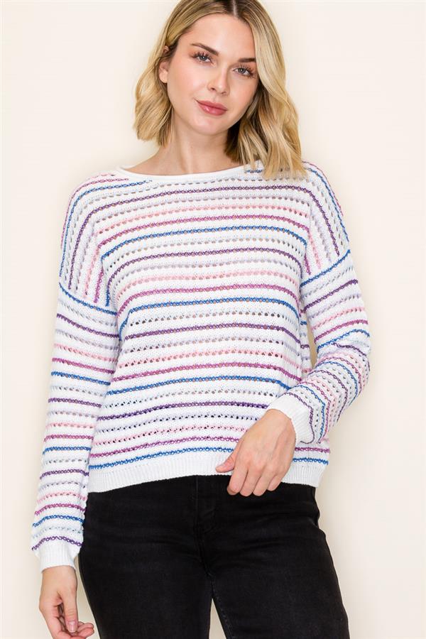 Miranda Multicolor Summer Sweater Top - The Nines