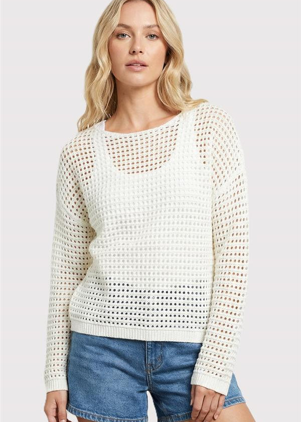 Hello Sunshine Open Knit Pullover - 2 Colors ! - The Nines