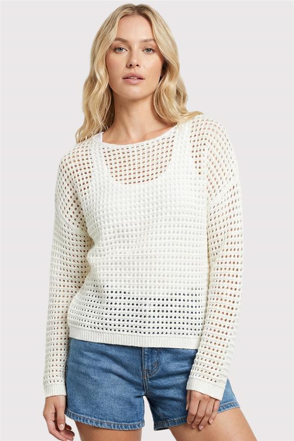 Hello Sunshine Open Knit Pullover - 2 Colors ! - The Nines