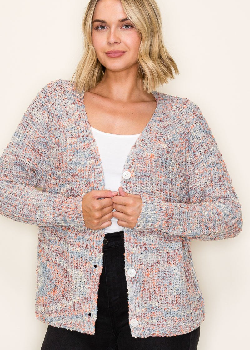 Slate Colorful Confetti Soft Cardigan - The Nines