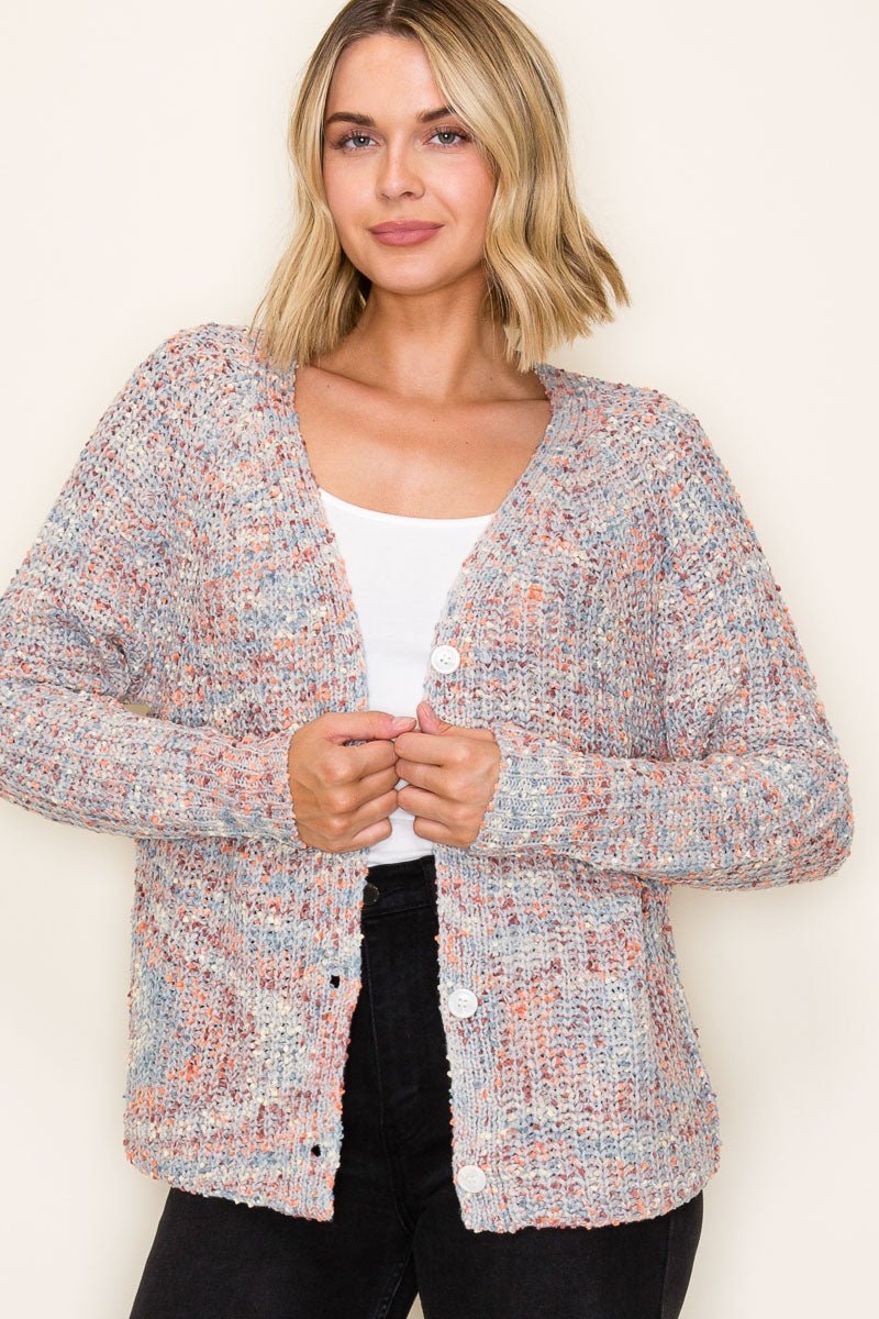 Slate Colorful Confetti Soft Cardigan - The Nines