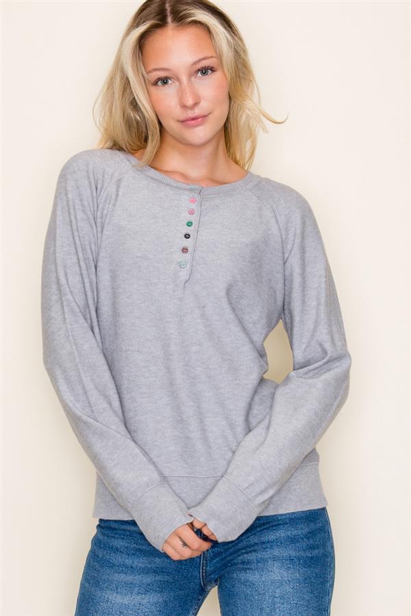 Multicolor Button Henley Tops - 2 Colors! - The Nines