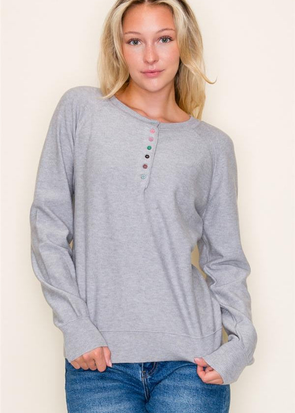 Multicolor Button Henley Tops - 2 Colors! - The Nines