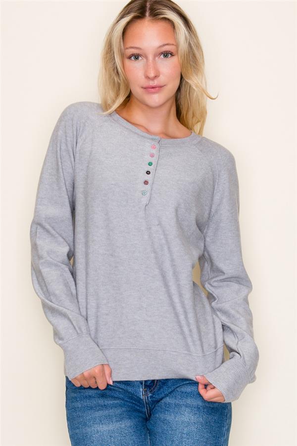Multicolor Button Henley Tops - 2 Colors! - The Nines