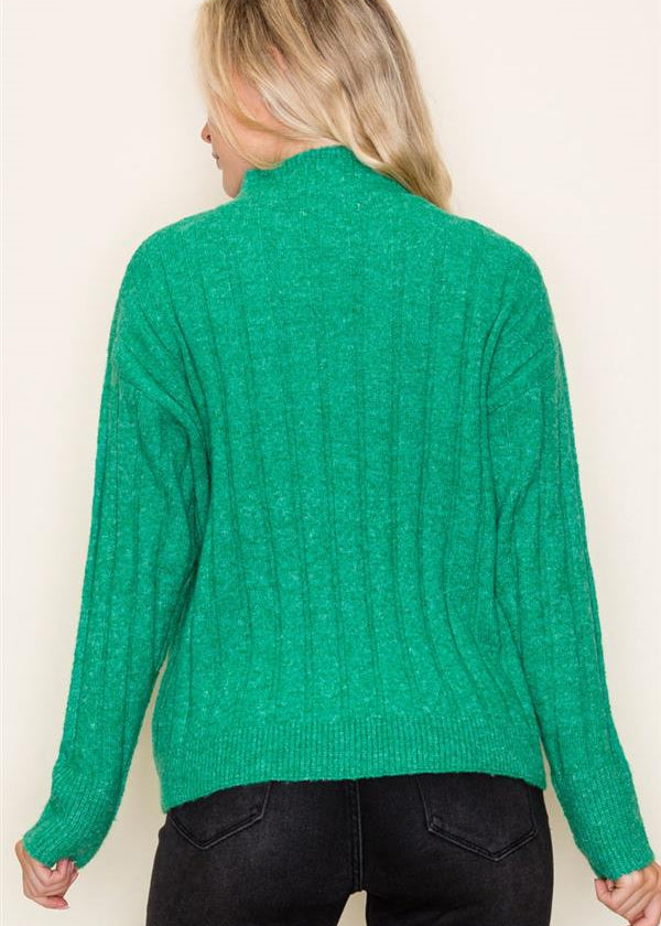 Green Wide Ribbed Sweater - The Nines