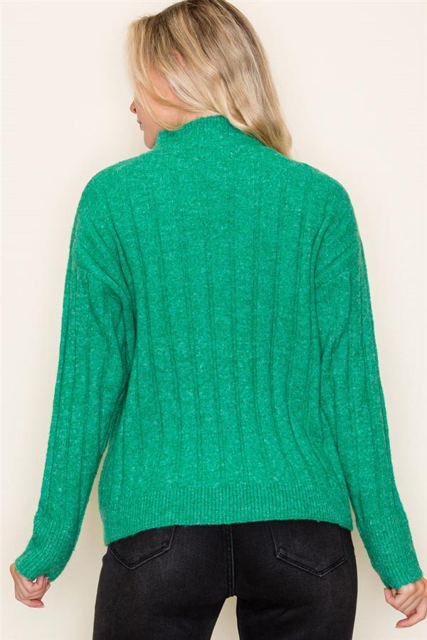 Green Wide Ribbed Sweater - The Nines