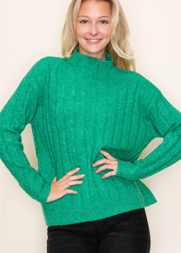 Green Wide Ribbed Sweater - The Nines