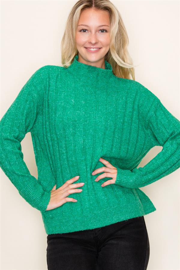Green Wide Ribbed Sweater - The Nines