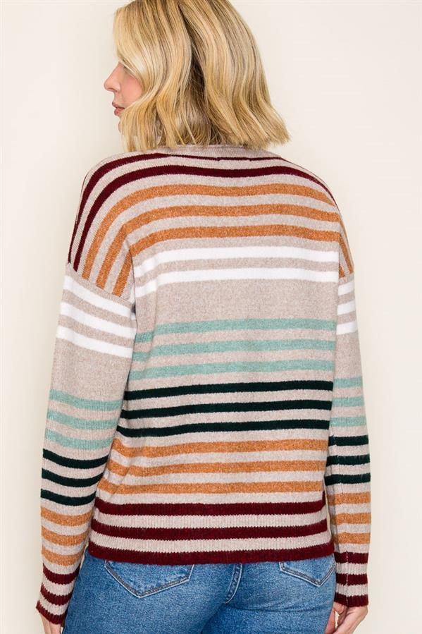 Taylor Taupe Multicolor Sweater - The Nines