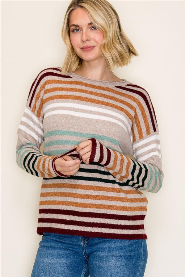 Taylor Taupe Multicolor Sweater - The Nines