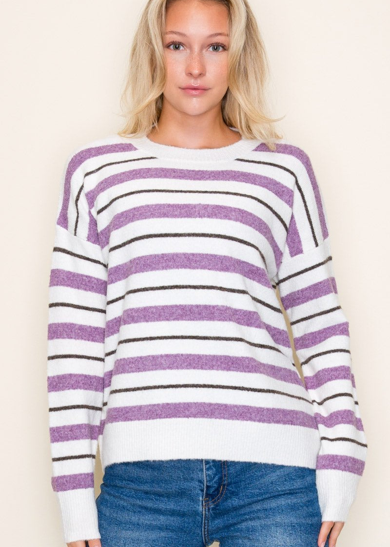 Sadie Striped Pullover - 2 Colors! - The Nines