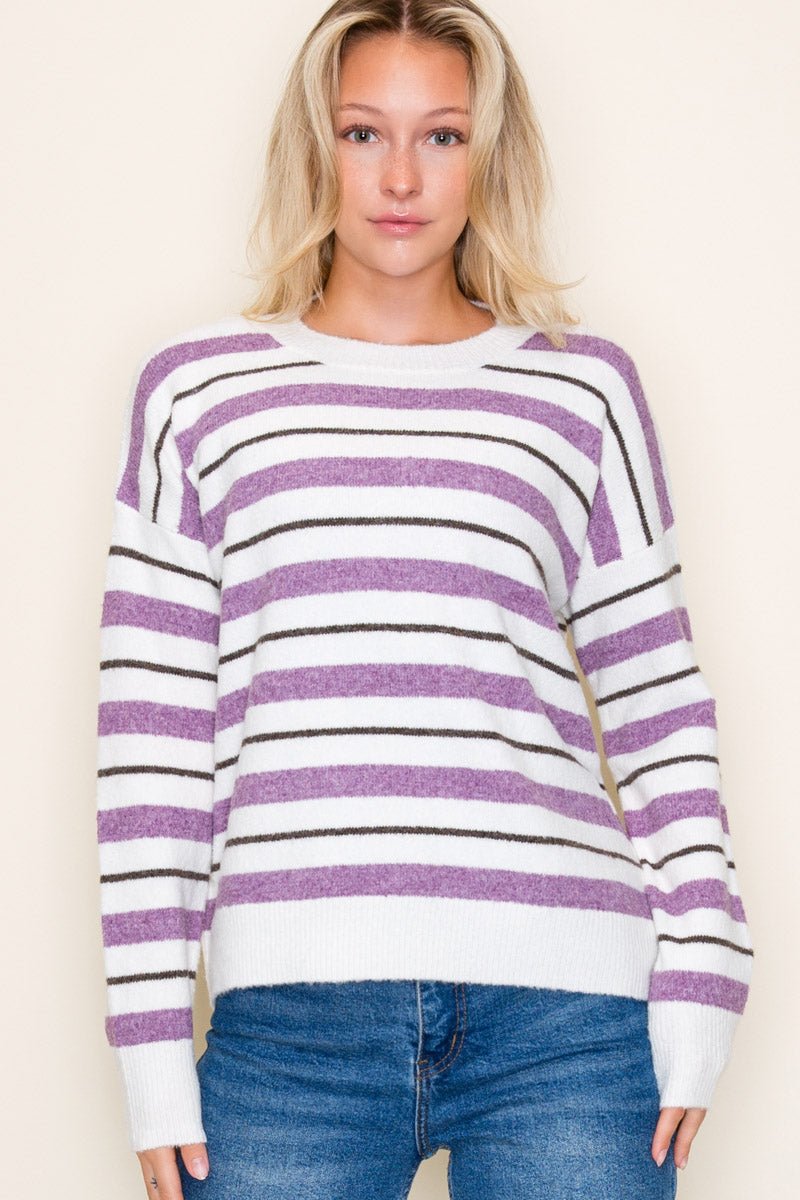 Sadie Striped Pullover - 2 Colors! - The Nines