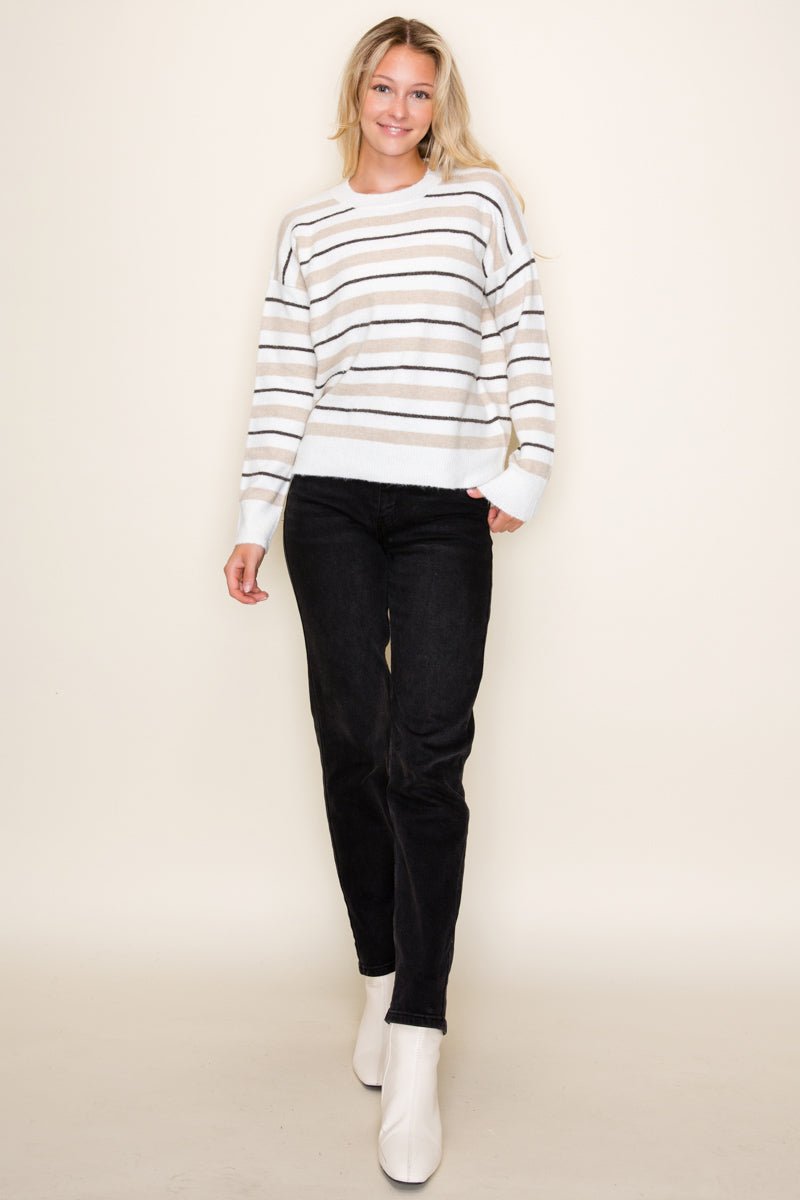 Sadie Striped Pullover - 2 Colors! - The Nines