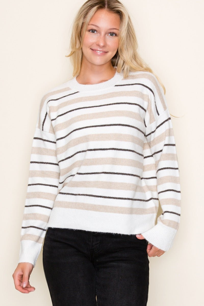 Sadie Striped Pullover - 2 Colors! - The Nines