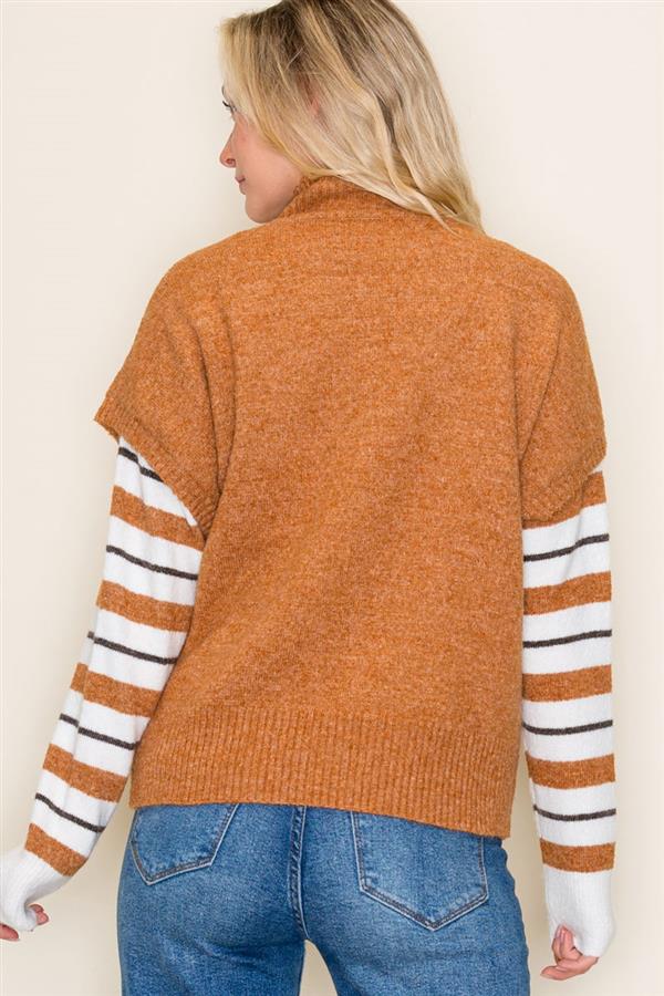 Mariah Mock Neck Sweater Vest - 2 Colors! - The Nines