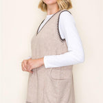 Blanket Stitch Tunic Sweater Vest - 2 Colors! - The Nines