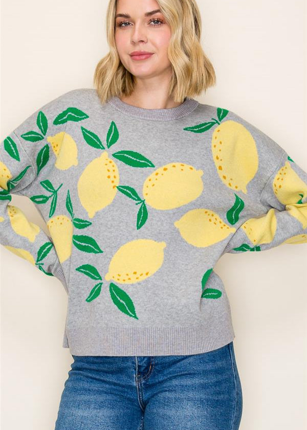 Heather Gray Lemon Pullover - The Nines