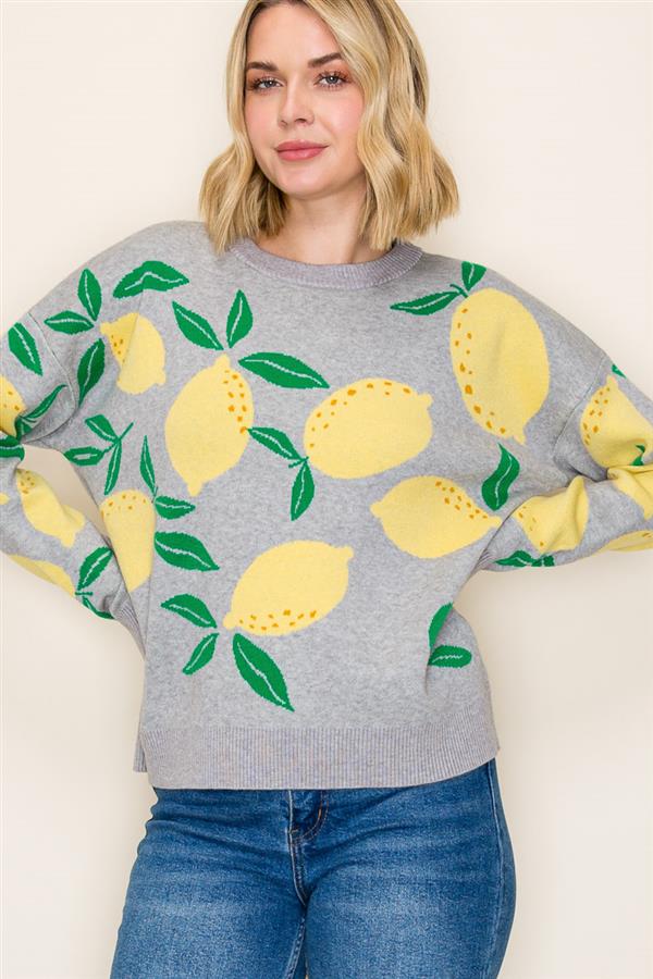 Heather Gray Lemon Pullover - The Nines
