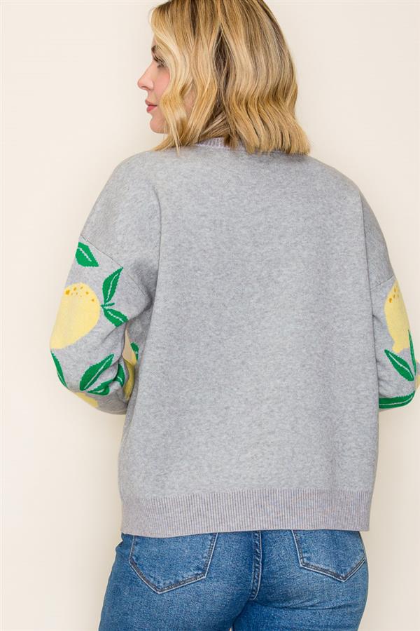 Heather Gray Lemon Pullover - The Nines