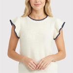 Blanket Stitched Ruffle Top - 3 Colors! - The Nines
