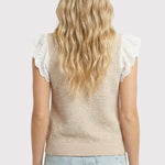 Natural Eyelet Sleeve Top - The Nines