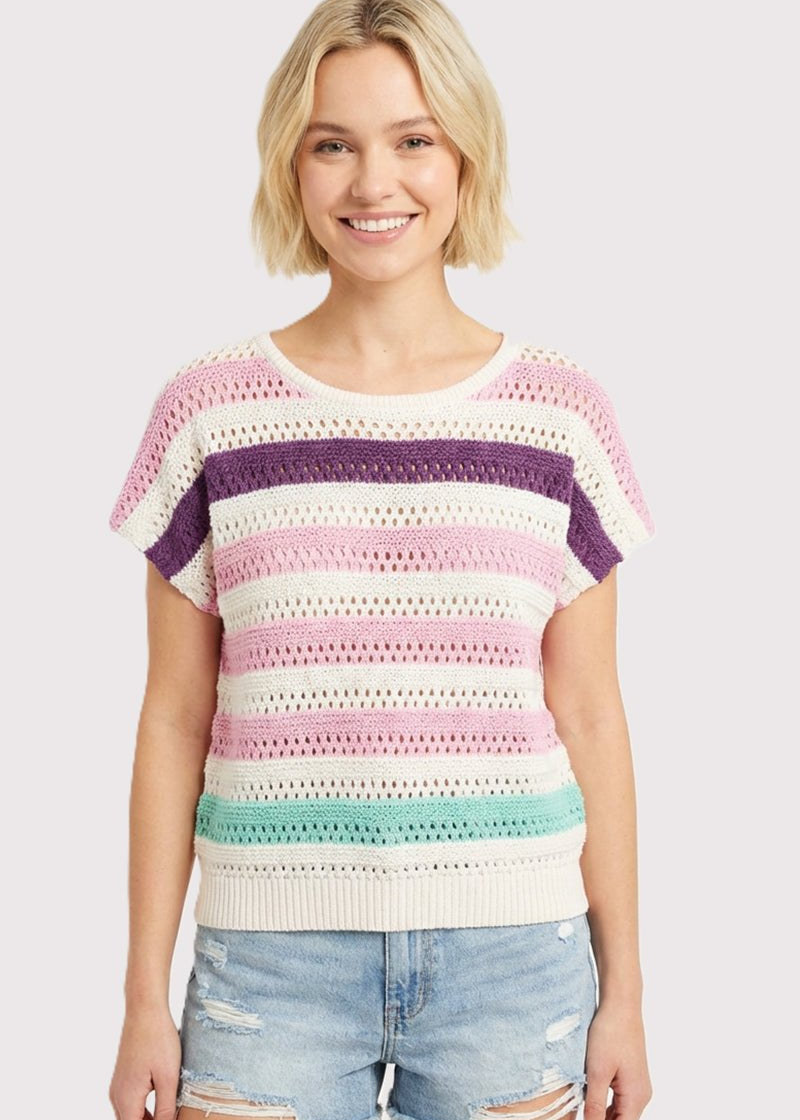 Crochet Pink & Purple Top - The Nines