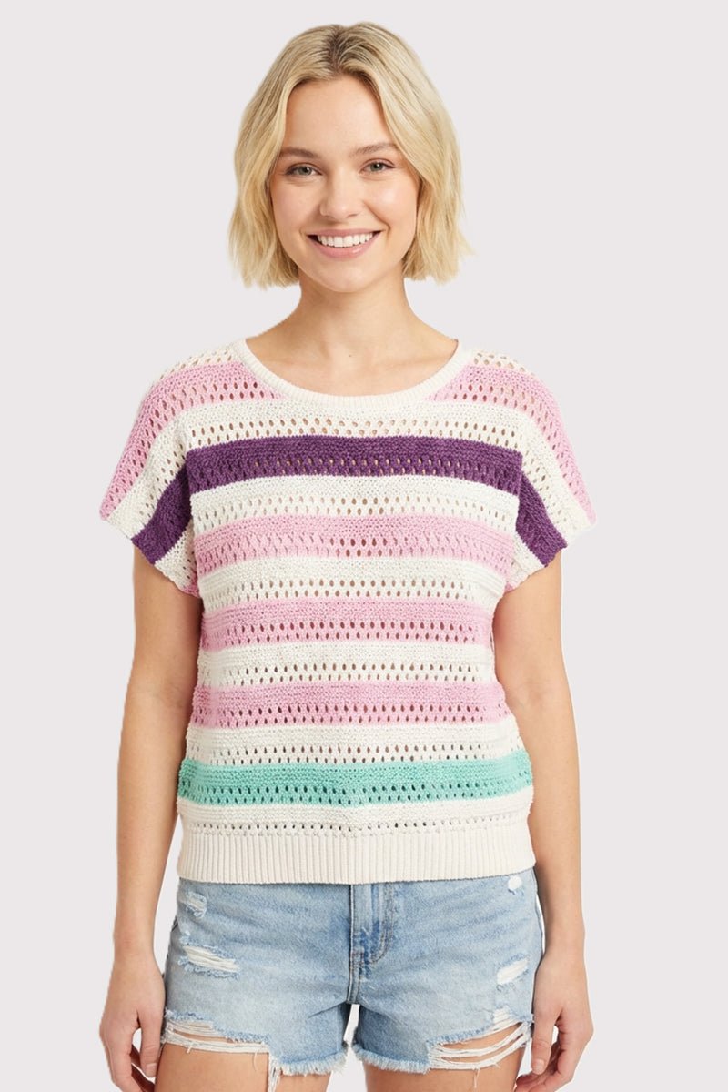 Crochet Pink & Purple Top - The Nines