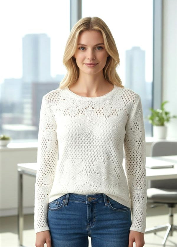 Aurora Open Knit Floral Tops - 2 Colors! - The Nines