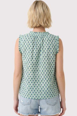 Ruffle Geo Print Top - 2 Colors! - The Nines