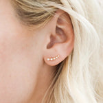 White Cubic zirconia Crawler Gold Earrings - The Nines