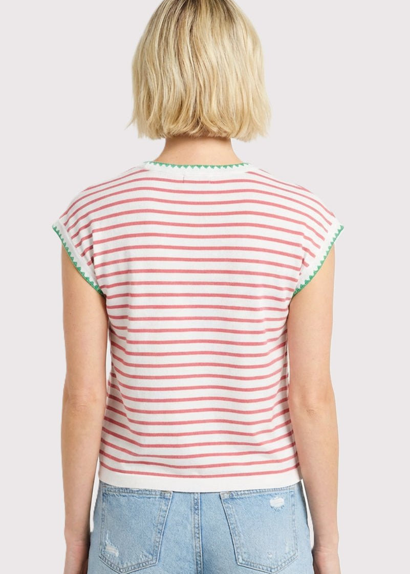 Pink & Green Knit Striped Top - The Nines
