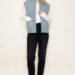 Light Jade Sweater Zip Vest - The Nines