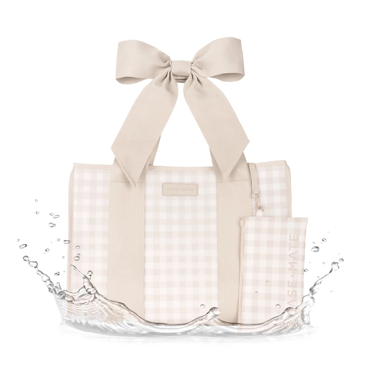 Case - Mate Latte Gingham Bow Jelly Tote - The Nines