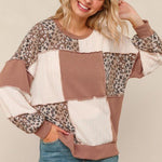 Ribbed & Cable Knit Animal Print Top - 2 Colors! - The Nines