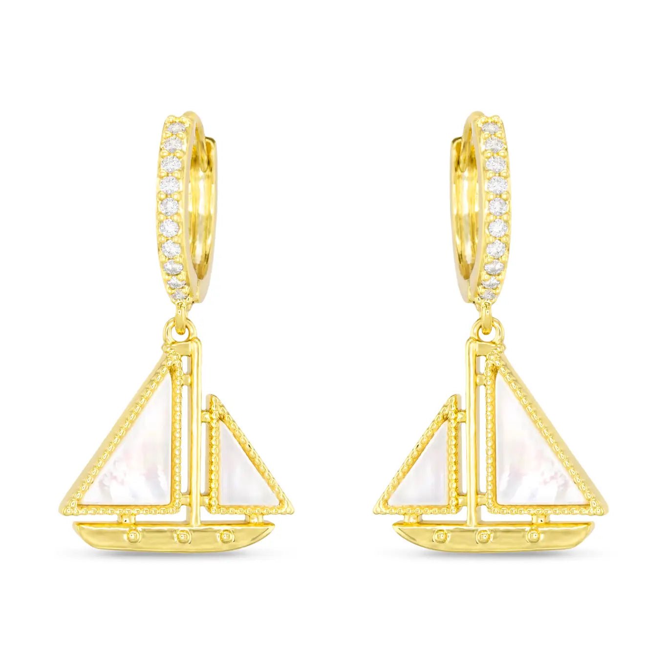 Gold Sailboat Earrings - The Nines