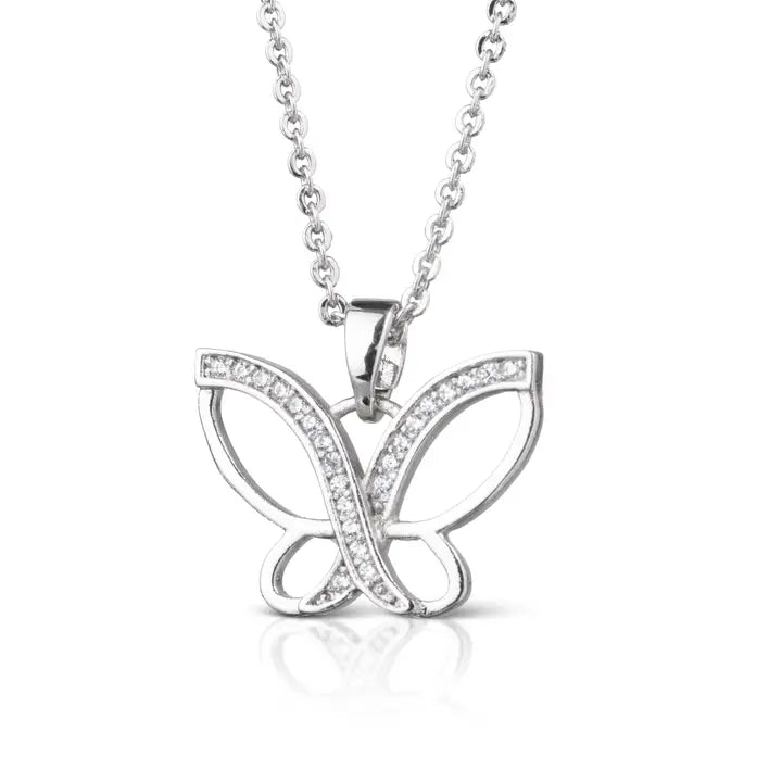 Criss - Cross Butterfly Necklace - Silver - The Nines