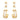 Baguette Huggie and Stud Duo Earrings - Gold - The Nines