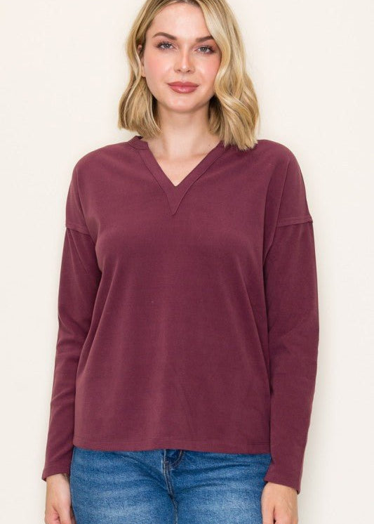 Buttery Soft V - neck Pullover - 2 Colors! - The Nines