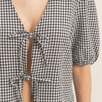 Gingham Tie Top - 2 Colors! - The Nines