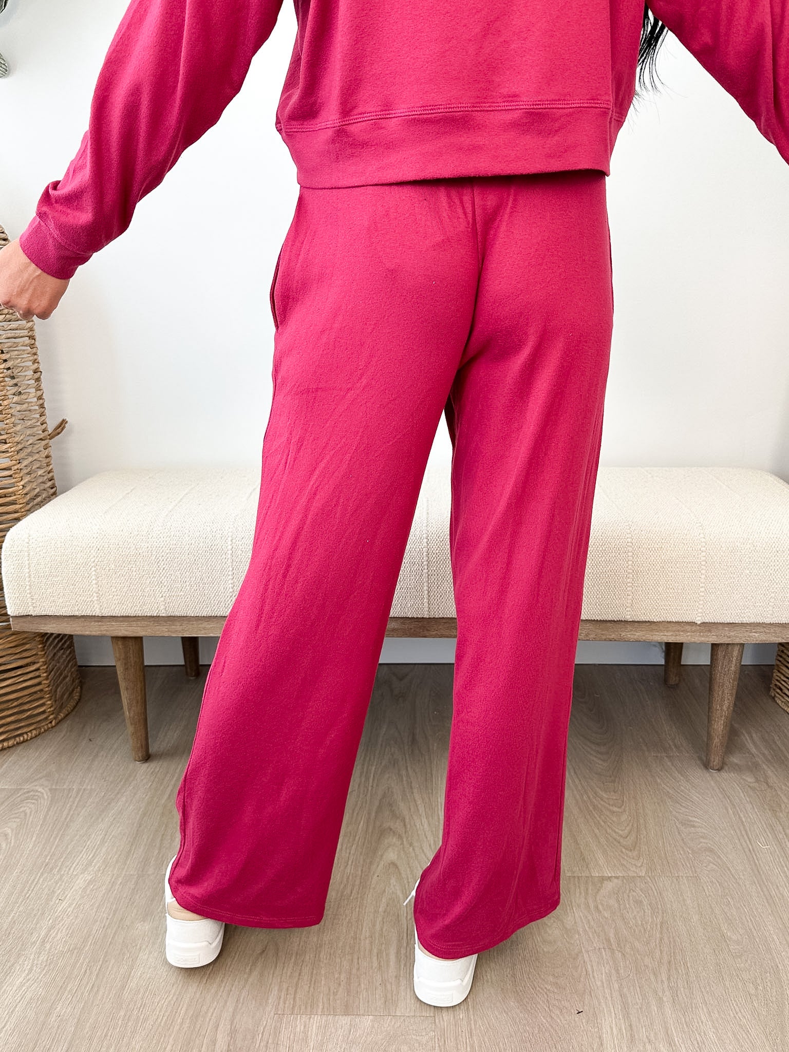 Brushed Hacci Wide Leg Lounge Pants - The Nines