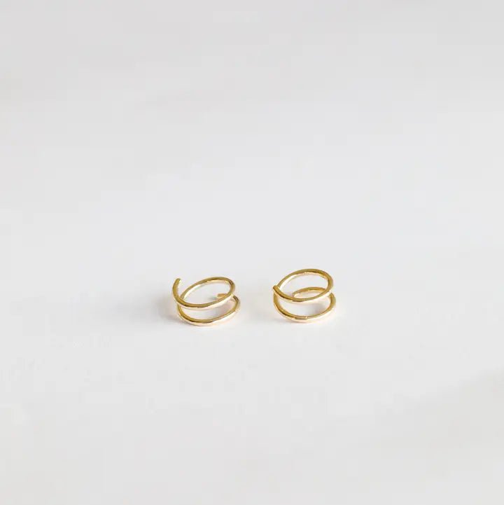 Minimalist Spiral Gold Earrings - The Nines